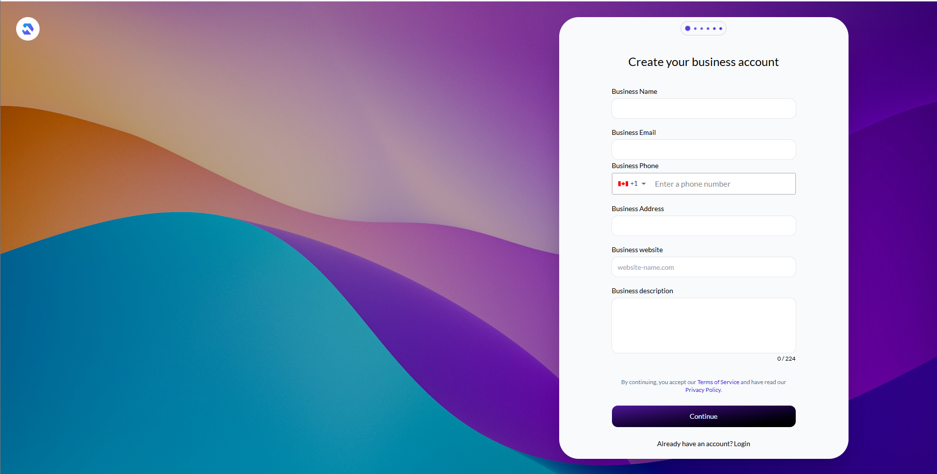 Business Portal Signup